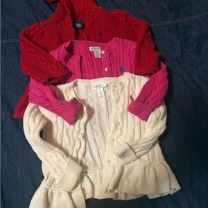 Ralph Lauren Vibrant Cable Knit Cardigan Trio